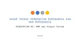 DASAR TEKNIK PEMBIBITAN RUMINANSIA DAN NON RUMINANSIA