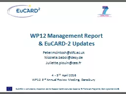 WP12 Management Report  & EuCARD-2 Updates