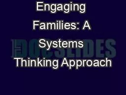 Engaging Families: A Systems Thinking Approach