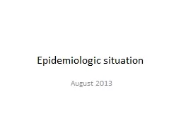 Epidemiologic situation