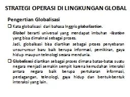 STRATEGI OPERASI DI LINGKUNGAN GLOBAL