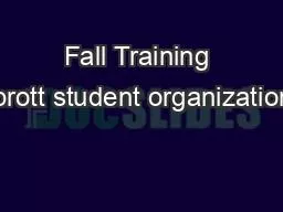 Fall Training Sprott student organizations