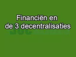 Financiën en de 3 decentralisaties