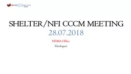 SHELTER/NFI CCCM MEETING