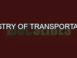 MINISTRY OF TRANSPORTATION