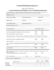 Application for Employment ALL APPLICATIONS MUST BE AC