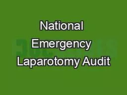 National Emergency Laparotomy Audit