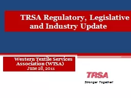 PPT-Western Textile Services Association (WTSA)