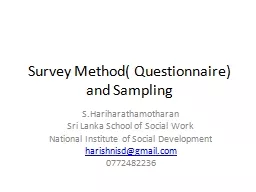 Survey Method( Questionnaire)