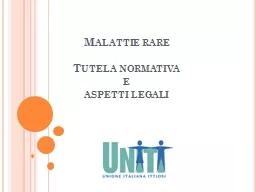 Malattie rare Tutela  normativa