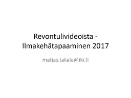 Revontulivideoista -  Ilmakehätapaaminen 20	17