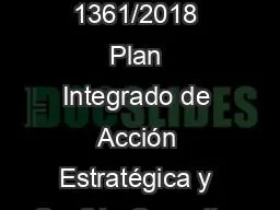 Resolución 1361/2018 Plan Integrado de Acción Estratégica y Gestión Operativa