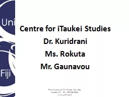 Centre for  iTaukei  Studies