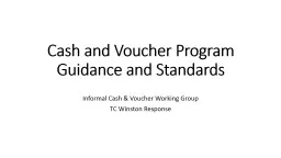 Cash and Voucher Program Guidance and Standards