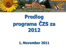 Predlog  programa ČZS za 2012