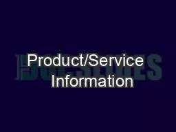 Product/Service   Information