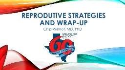Reprodutive  Strategies and wrap-up