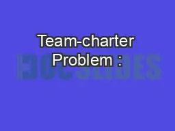 Team-charter Problem :