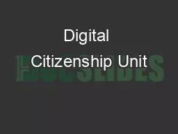 Digital Citizenship Unit