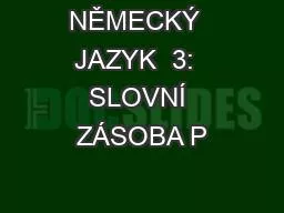 NĚMECKÝ  JAZYK  3:  SLOVNÍ ZÁSOBA P