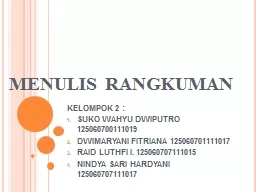 MENULIS RANGKUMAN KELOMPOK 2 :