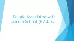 People Associated with Lincoln School (P.A.L.S.)