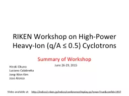 RIKEN Workshop on High-Power Heavy-Ion (q/A