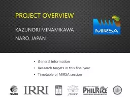 Project Overview kazunori Minamikawa