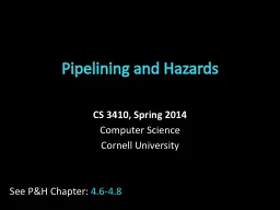 Pipelining and Hazards CS