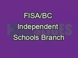 FISA/BC Independent Schools Branch