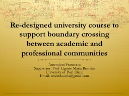Re-designed university course to support boundary crossing between academic and professional