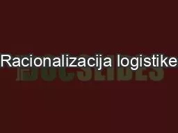 Racionalizacija logistike