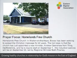 PPT-Prayer Focus: Homelands Free Church