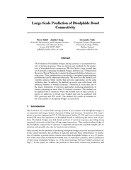 LargeScale Prediction of Disulphide Bond Connectivity