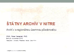 PPT-ŠTÁTNY ARCHÍV V NITRE