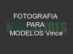 FOTOGRAFIA PARA MODELOS Vince