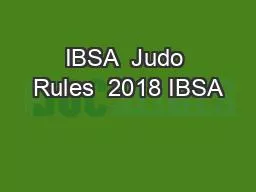 IBSA  Judo Rules  2018 IBSA