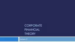 Corporate  Financial Theory