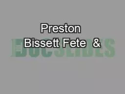 PPT-Preston Bissett Fete &