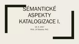 Sémantické aspekty katalogizace