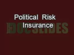 Political  Risk   Insurance