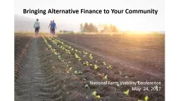 Bringing Alternative Finance to Your Community