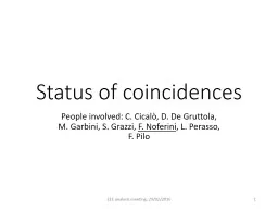 Status of  coincidences People