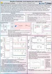 Benefits of bolometer Joule stepping and Joule pulsing