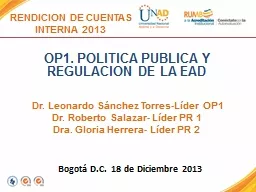 OP1. POLITICA PUBLICA Y REGULACION DE LA EAD