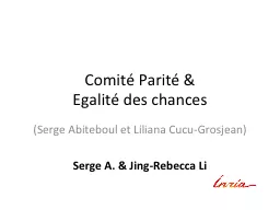 Comité Parité &  Egalité des chances