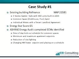 Case Study #1 Existing building Refinance                       MAP 223(F)