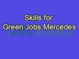 Skills for Green Jobs Mercedes