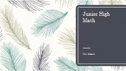 PPT-Junior High Math Mrs. Allcorn