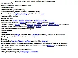 PPT-LA MUERTE DEL RELATO METAFÍSICO –Rodrigo Arguello